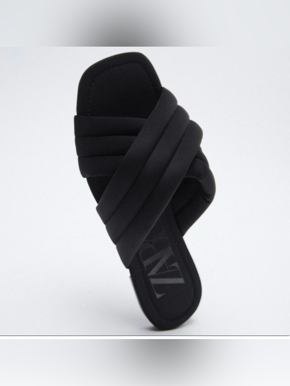 ZARA FLAT QUILTED SANDALS SLIPPERS SLIP ON SLIDES, SIZE 39/ 9 - Picture 1 of 6
